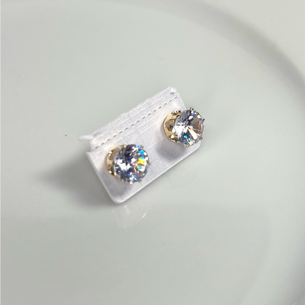 4k gold filled large CZ diamonds stud earrings